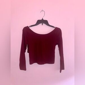 American Eagle Outfitters Deep Red Long Sleeve Tee